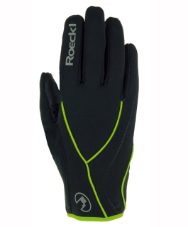 Běžecké rukavice Roeckl Laikko Black/Yellow