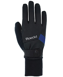 Běžecké rukavice Roeckl Lappi 2 Black/Dazzling Blue 