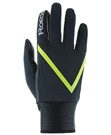 Běžecké rukavice Roeckl Lohhof Black/Lime Green