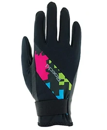 Běžecké rukavice Roeckl Lenting Black/Multicolor
